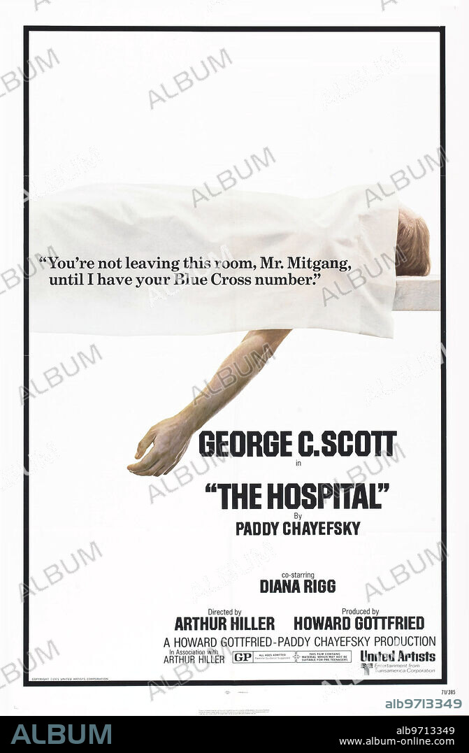 Poster of THE HOSPITAL, 1971, directed by ARTHUR HILLER. Copyright UNITED ARTISTS.