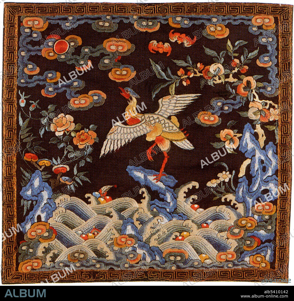 Qing Dynasty, Mandarin Square with Egret