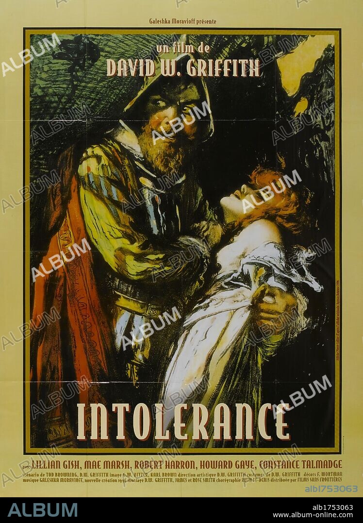 Poster de INTOLERANCIA, 1916 (INTOLERANCE), dirigida por D. W. GRIFFITH. Copyright WARK PRODUCING COMPANY.