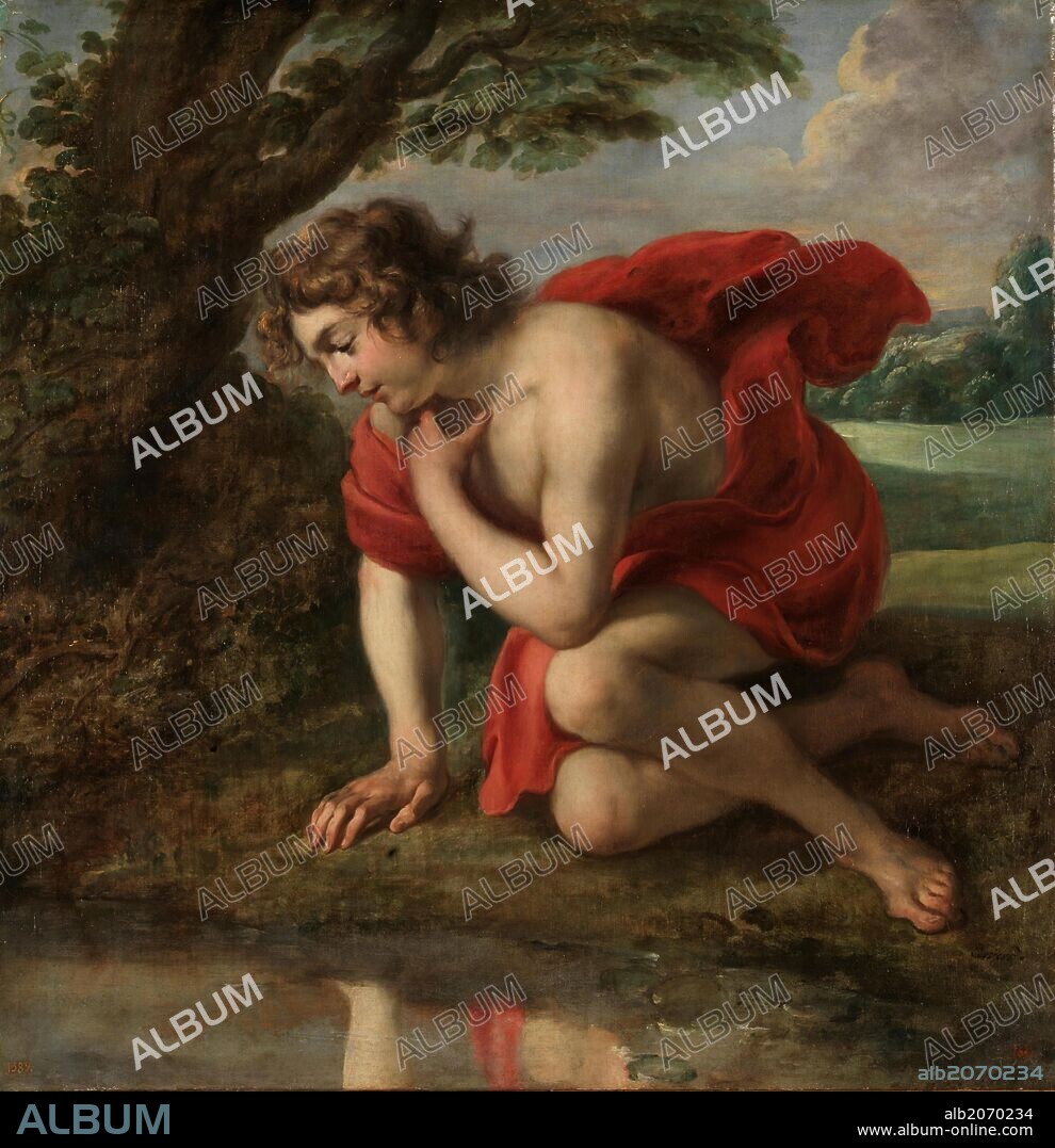 Jan Cossiers / 'Narciso', Escuela Flamenca, Óleo sobre Lienzo, 97 cm x 93 cm, P01465.