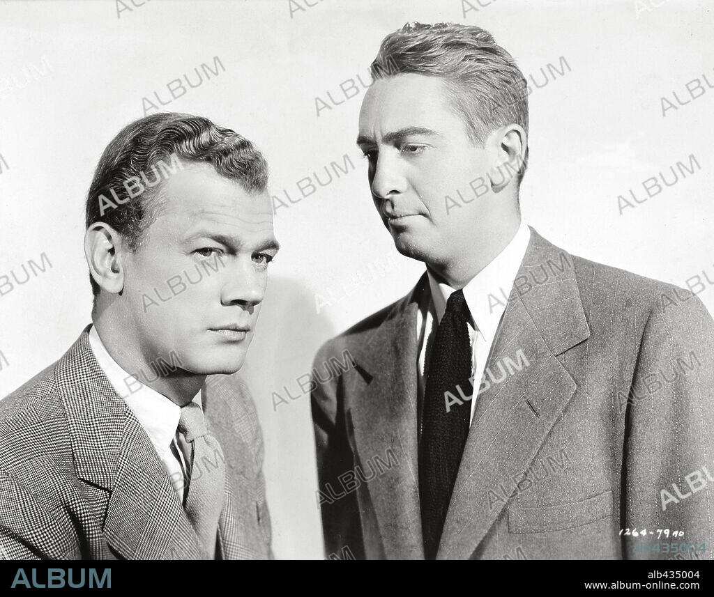 JOSEPH COTTEN and MACDONALD CAREY in SHADOW OF A DOUBT, 1943, directed by ALFRED HITCHCOCK. Copyright UNIVERSAL PICTURES.