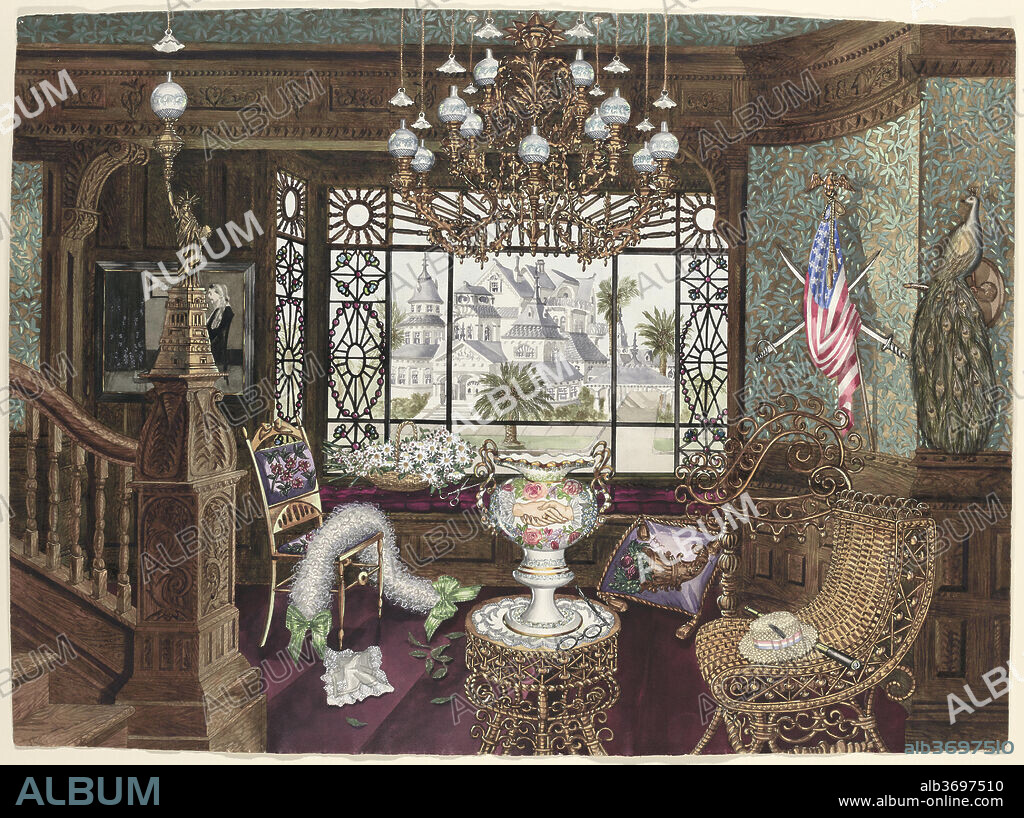 PERKINS HARNLY. Window Alcove. Dated: 1935/1942. Dimensions: overall: 58 x 78.4 cm (22 13/16 x 30 7/8 in.). Medium: watercolor, gouache, pen and ink, and graphite on paper.