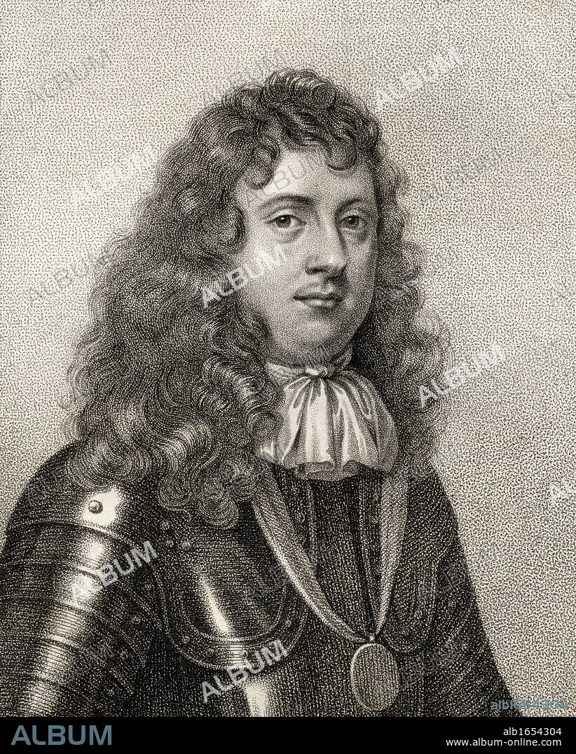 Edward Montagu 1st Earl of Sandwich Viscount Hinchingbrooke 1625 to 1672 English admiral who brought Charles II to England Engraved by Bocquet from the book A catalogue of Royal and Noble Authors Volume III published 1806.
