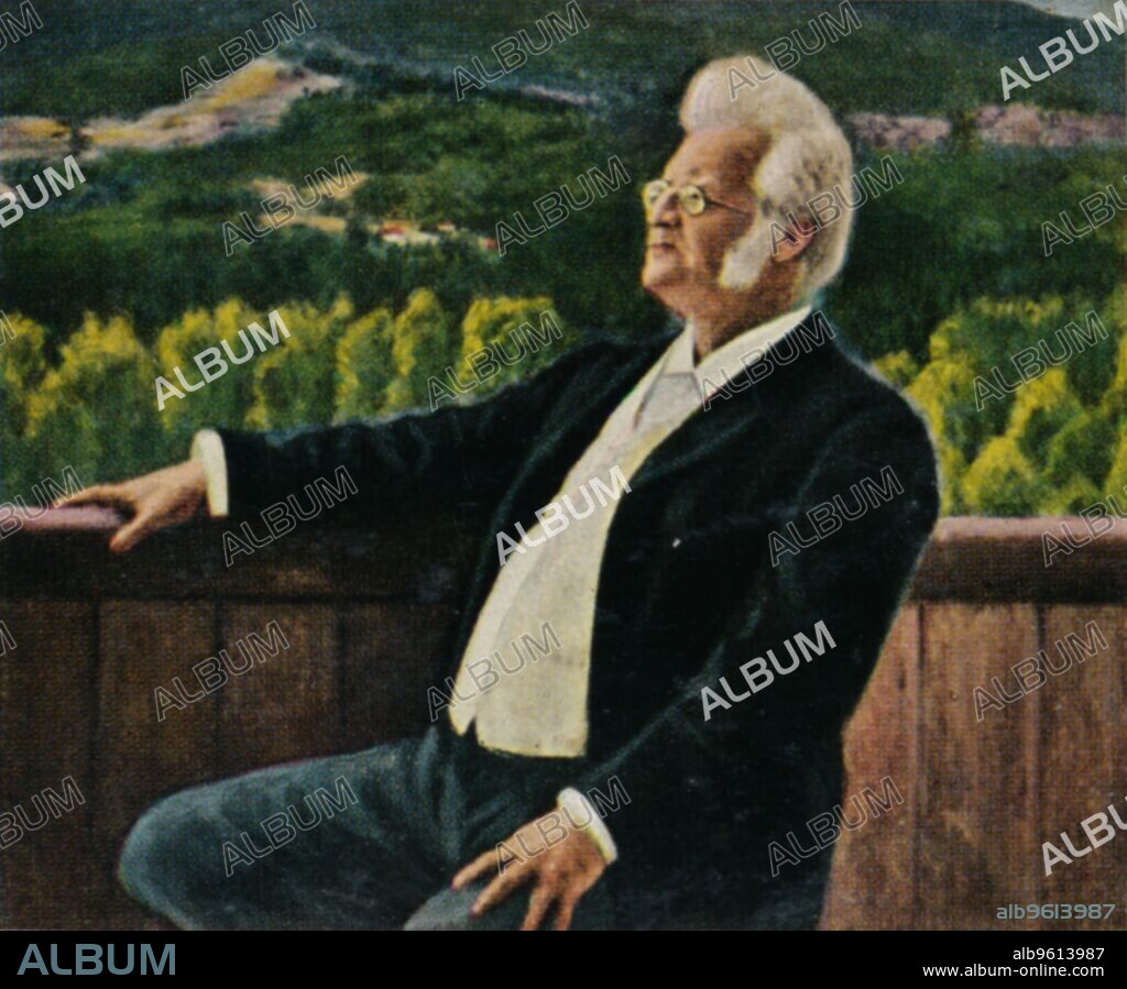 ERIK WERENSKIOLD. 'Björnstjerne Björnson 1832-1910', 1934. Bjørnstjerne Martinius Bjørnson (1832-1910), Norwegian writer who received the 1903 Nobel Prize in Literature. From "Die Großen der Weltgeschichte". [Eckstein-Halpaus, Dresden, 1934].