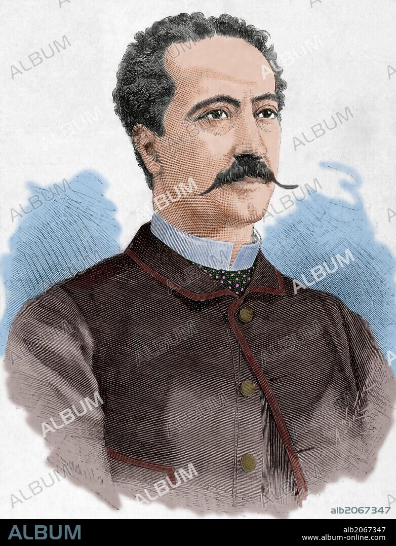 ARTURO CARRETERO Y SÁNCHEZ. Manuel Catalina Rodriguez (1820-1886). Spanish dramatic actor. Engraving by Arturo Carretero (1852-1903) in The Spanish and American Illustration, 1886.
