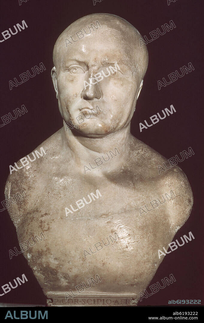 BUSTO DE CORNELIO PUBLIO ESCIPION EL AFRICANO-GENERAL ROMANO 234/183 AC.