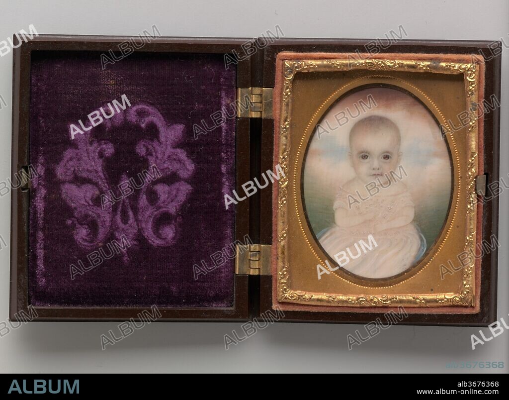 Portrait of a Baby. Artist: Attributed to Mrs. Moses B. Russell (Clarissa Peters) (1809-1854). Dimensions: 1 15/16 x 1 1/2 in. (5 x 3.8 cm).