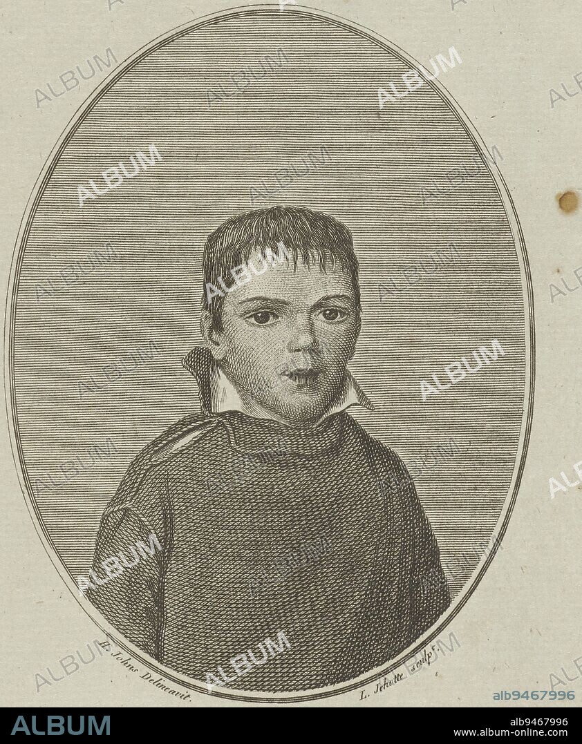 Portrait of Mathieu Goffin, Léonard Jéhotte, after H. Johns, 1782 - 1851, Portrait bust of Mathieu Goffin, son of Hubert Goffin. Below the frame the name of the person portrayed and two lines in French., print maker: Léonard Jéhotte, (mentioned on object), intermediary draughtsman: H. Johns, (mentioned on object), Zuid-Nederland, 1782 - 1851, paper, engraving, h 193 mm × w 113 mm.