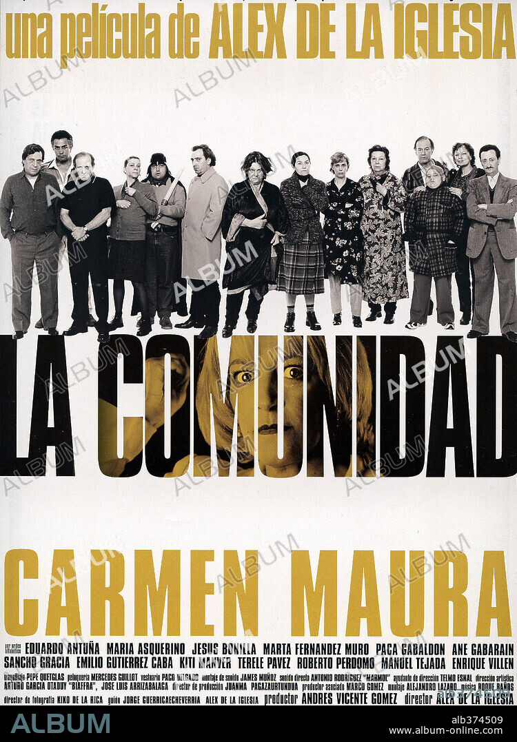 Poster de LA COMUNIDAD, 2000, dirigida por ALEX DE LA IGLESIA. Copyright LOLAFILMS.