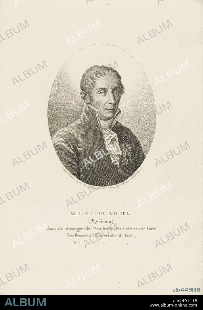 AMBROISE TARDIEU. Portrait of Alessandro Volta (1745-1827).