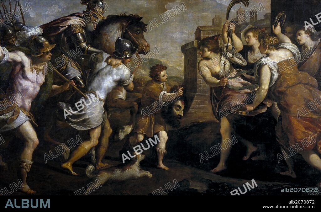 PALMA IL GIOVANE. Palma 'il Giovane' / 'David vencedor de Goliat', ca.  1592, Italian School, Oil on canvas, 207 cm x 337 cm, P00271.
