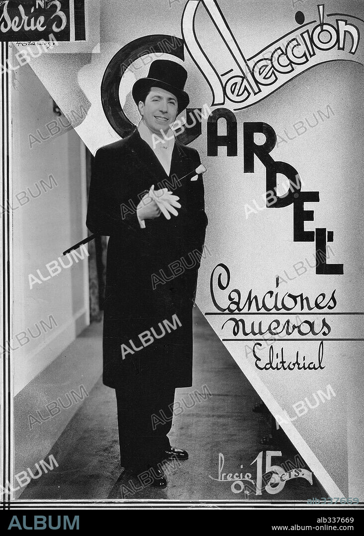 Carlos Gardel, cantante y actor argentino. Cartel promocional.