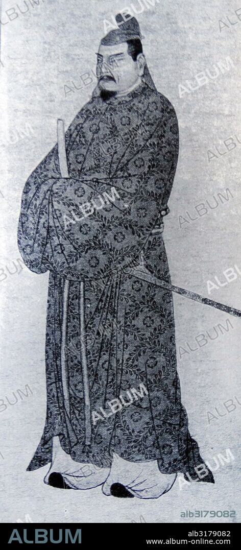 Illustration of Sugawara no Michizane (845-903) also known as Kan Sh?j? or Kanke, was a scholar, poet, and politician of the Heian Period of Japan. Dated 9th Century.