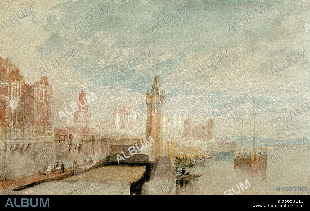 WILLIAM TURNER. Turner, William. 1775-1851. "Mainz", 1817. Watercolour and opaque colours, 19 × 31.1 cm. Mainz, State Museum.