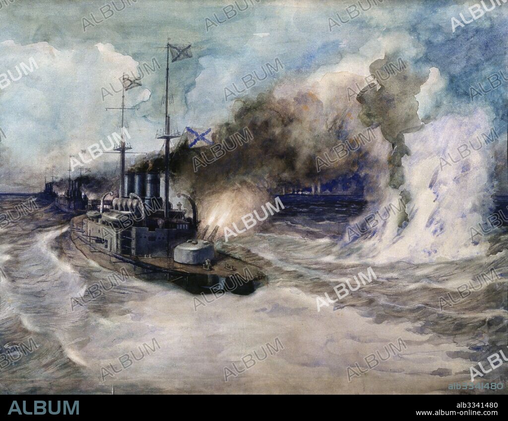 MIKHAIL MIKHAILOVICH SEMYONOV. The naval battle between the Black Sea Fleet and the German armored cruiser Goeben on 5 November 1914.