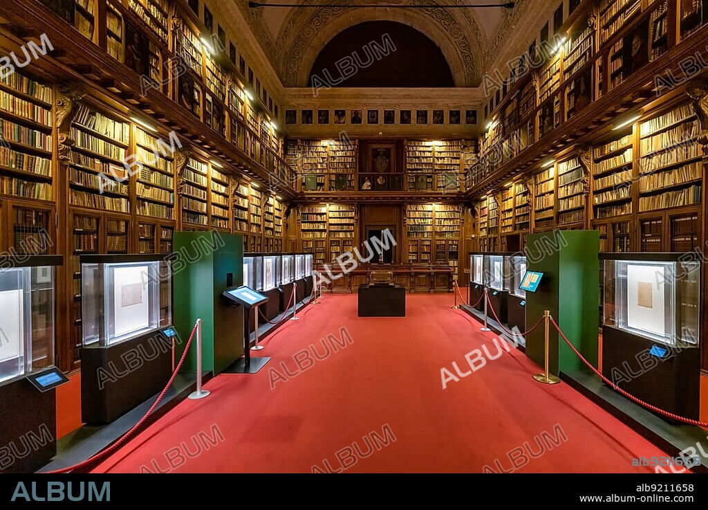 Milan Italy. Biblioteca Ambrosiana. Ambrosian Library inside Pinacoteca Ambrosiana