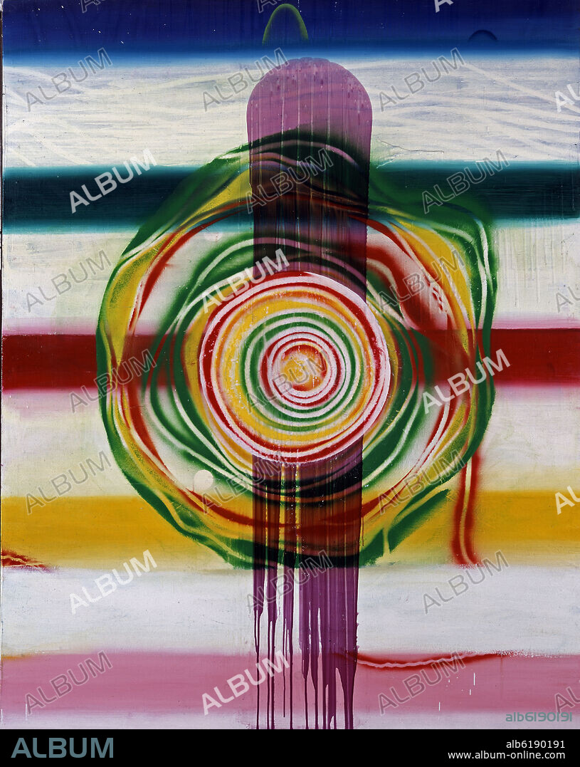 FELICIDAD MORENO (1959-). CONCENTRICO 2005 - 250 X 200 - ACRILICO Y ESMALTE SOBRE TELA.