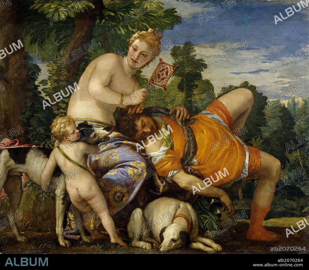 Paolo Veronese / 'Venus and Adonis', ca.  1580, Italian School, Oil on canvas, 162 cm x 191 cm, P00482.