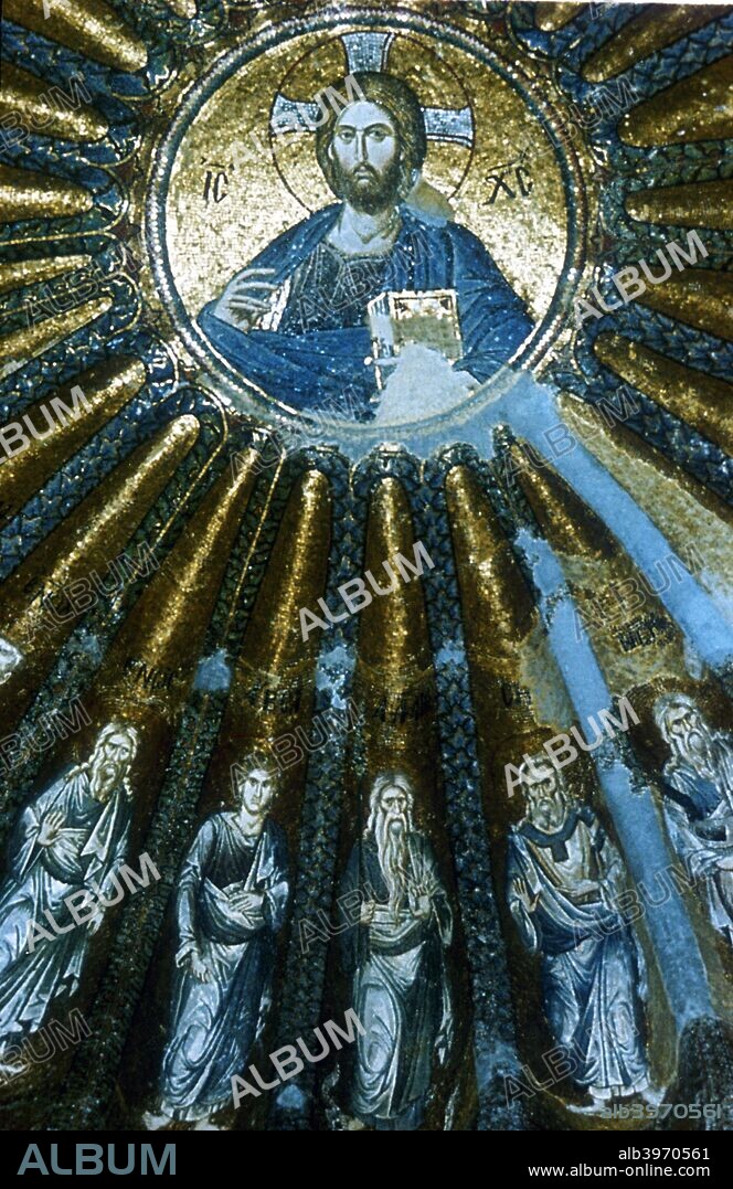 'Christ Pantocrator', c1310-c1320. Image from the cupola of the Church of Christ in Chora (Kariye Museum), Istanbul, Turkey.