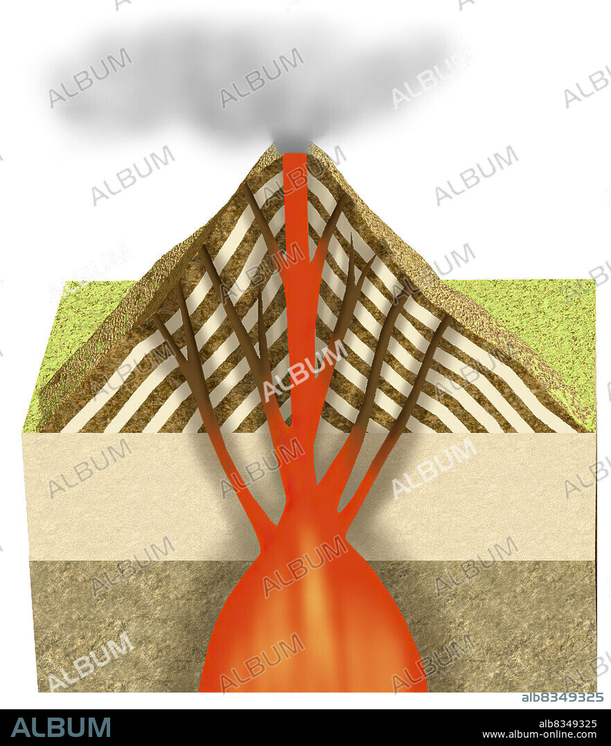 Craters more than 1 km in diameter are called calderas. Formed when the top of a volcanic cone collapses, they may be up to 60 km in diameter. During an eruption, magma is ejected from the magma chamber via the central vent and secondary vents. The vents are gradually emptied. The central part of the volcano can no longer support the weight of the volcanic cone and the top collapses. The cones material covers the bottom of the caldera, which has very steep sides. Some calderas fill with water and form lakes.