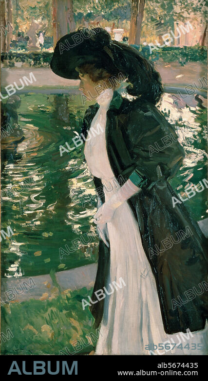 JOAQUIN SOROLLA Y BASTIDA. Sorolla y Bastida, Joaquin 1863-1923. "Clotilde in den Gärten der Granja". Öl auf Leinwand, 170 × 100 cm. Havanna, Nationalmus. d. Schönen Künste.