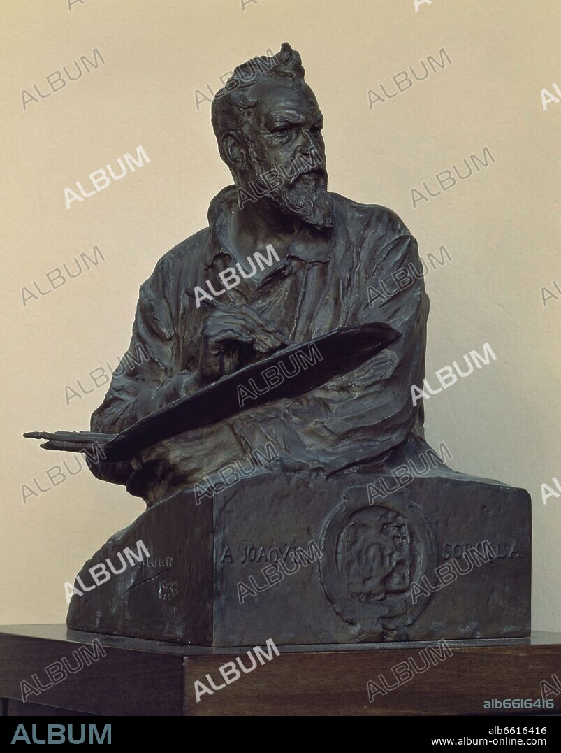 MARIANO BENLLIURE Y GIL. BOCETO DEL MONUMENTO A SOROLLA - 1933 - BRONCE - 155x31x31 cm.