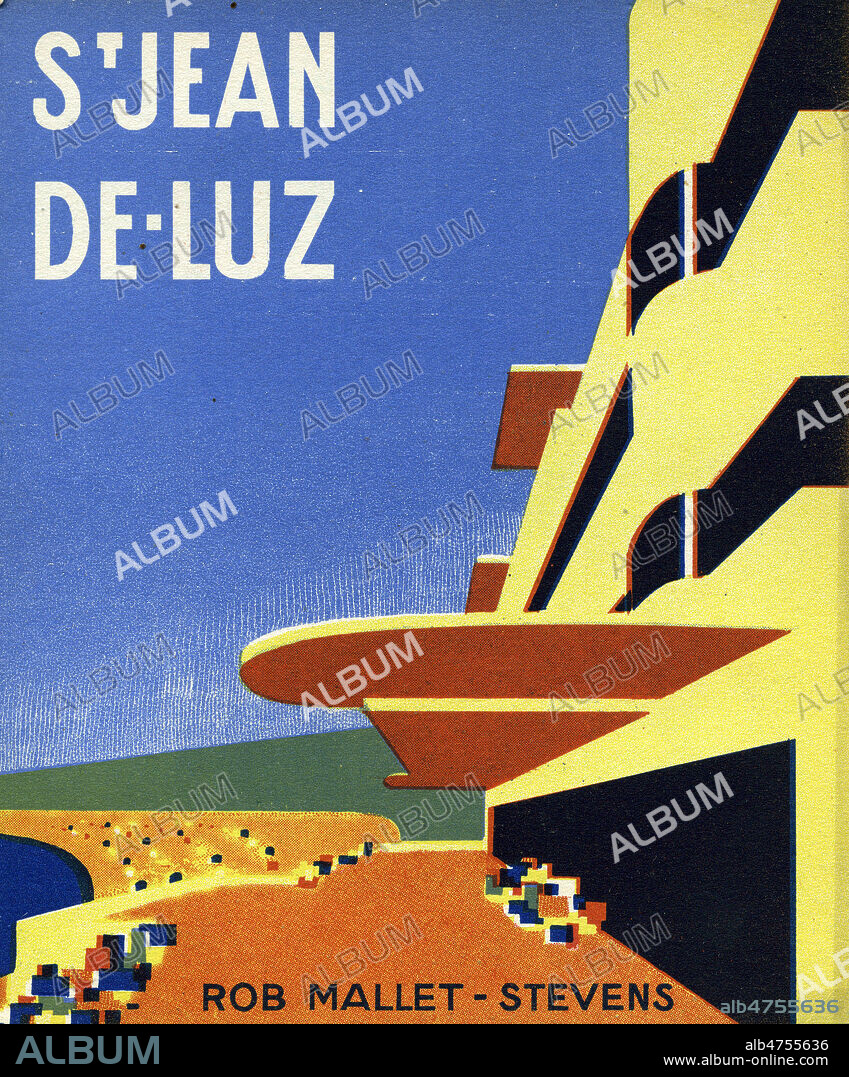 Saint Jean de Luz. Le casino de la Pergola de l'architecte Rob MALLET-STEVENS (1886-1945). Illustration anonyme pour un depliant touristique de 1928. Credit : Collection IM/KHARBINE-TAPABOR.