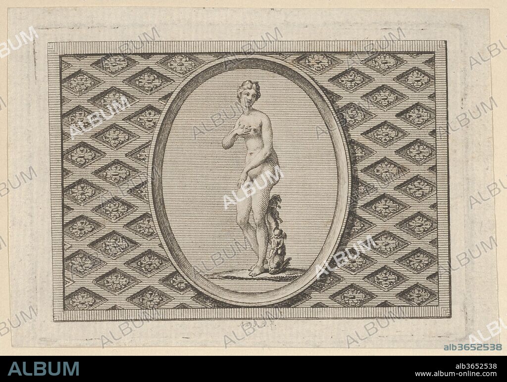Fleuron on the Title Page, from Dissertation sur les attributs de Vénus qui a obtenu l'Accessit au judgement de l'Académie Royale des Inscriptions et Belles-Lettres à la séance ublique du mois de Novembre 1775. Par M. L'Abbé de La Chau, biliothécaire, secrétaire Interprète et Garde du Cabinet des Pierres gravées de S. A. S. M.gr le Duc d'Orléans. A Paris. de l'Imprimerie de Prault. Imprimeur du Roi quai Gêvres. et se trouve chez Pissot Libraire ru Hurepoix. Artist: Augustin de Saint-Aubin (French, Paris 1736-1807 Paris). Author: M. l'Abbe de la Chau. Dimensions: Sheet: 3 1/8 × 4 7/16 in. (7.9 × 11.2 cm)
Plate: 28 3/8 × 3 15/16 in. (72 × 10 cm). Printer: l'Imprimerie de Prault. Publisher: Pissot. Date: published in 1776.
