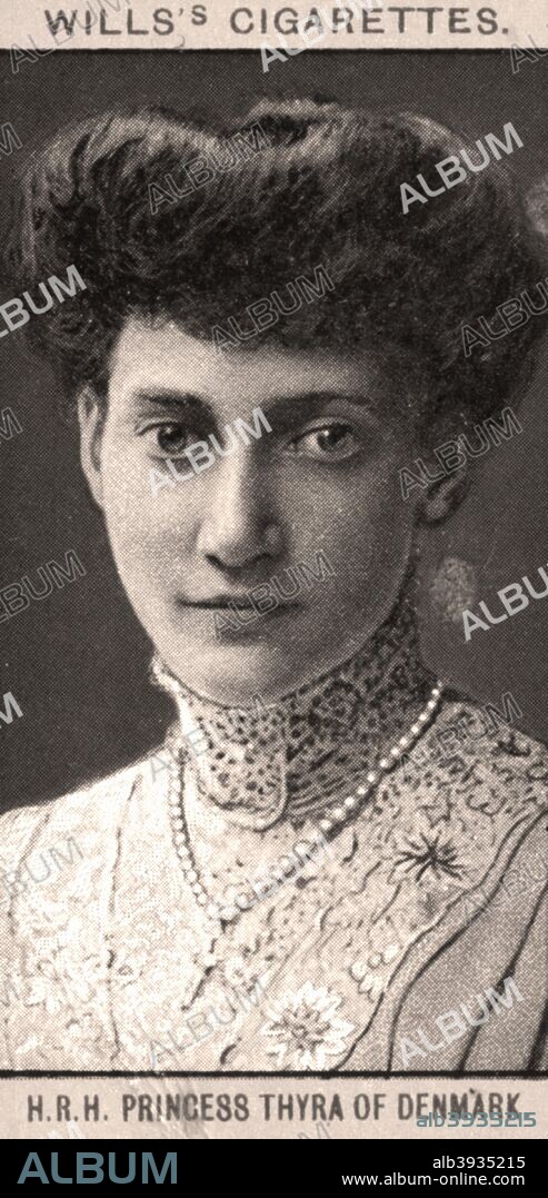 H.R.H Princess Thyra of Denmark, 1908. Portraits of European Royalty, Wills's Cigarette Cards, Bristol & London.