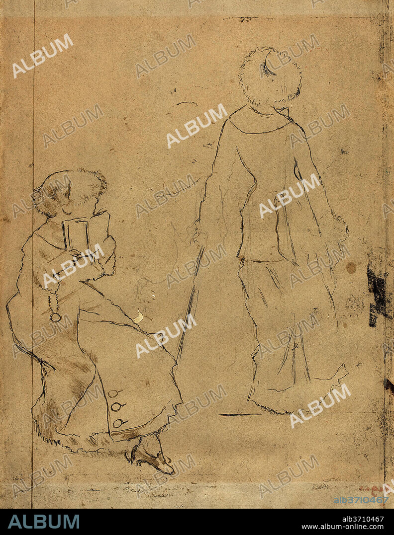 EDGAR DEGAS. Study for "Mary Cassatt at the Louvre" [verso]. Dated: c. 1879. Dimensions: overall: 32.3 x 24.5 cm (12 11/16 x 9 5/8 in.). Medium: carbon and softground wax transfer on wove paper.