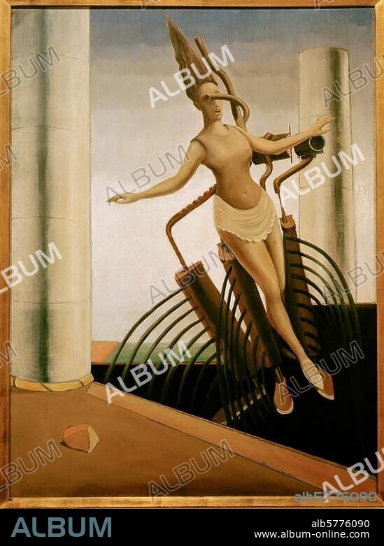 MAX ERNST. Ernst, Max. 1891-1976. "La femme chancelante" (Die schwankende Frau), 1923. Öl auf Leinwand, 130,5 × 97,5 cm. Düsseldorf, Kunstsammlung Nordrhein-Westfalen.