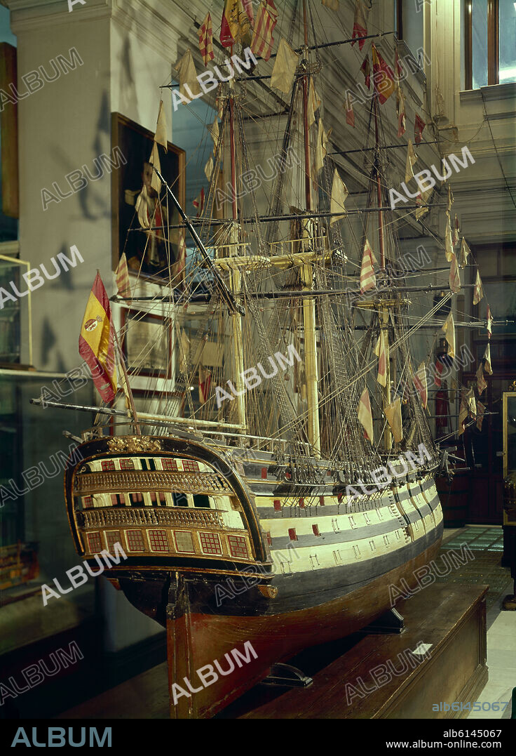 MODELO A ESCALA DEL NAVIO SANTA ANA.