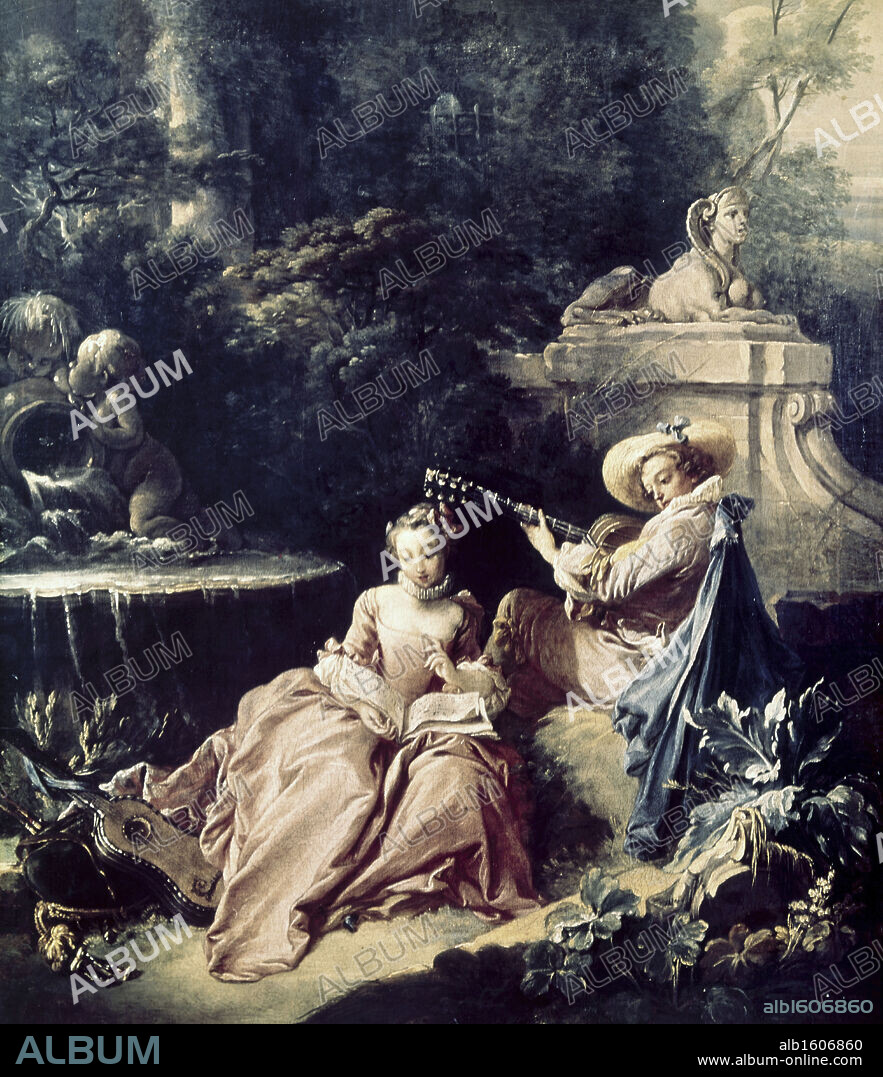 FRANÇOIS BOUCHER. The Music Lesson  Francois Boucher (1703-1770/French).