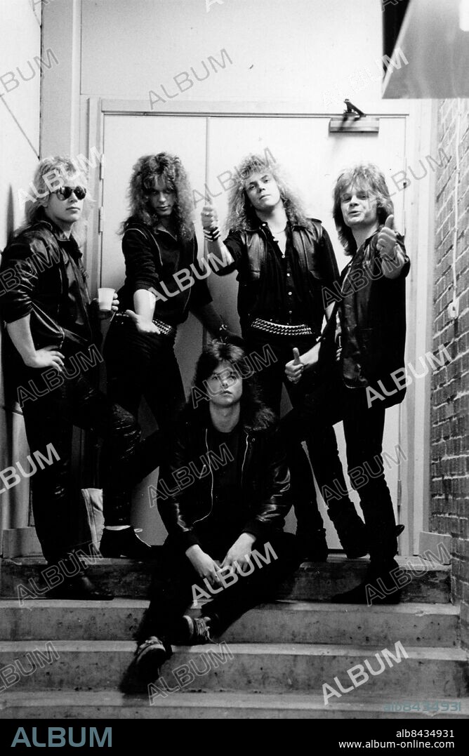 1984-12-10 - Hårdrockgruppen Europe - Joey Tempest - John Norum - John Levén - Mic Michaeli - Ian Haugland. *** Local Caption *** GP - Foto: Roger Granat. KAMERAREPORTAGE.
