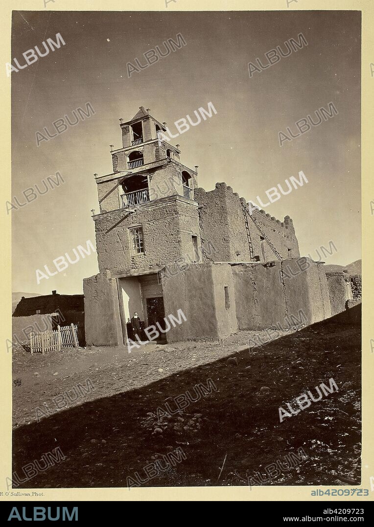 The Church of San Miguel, the Oldest in Santa Fe, N.M. Timothy O'Sullivan; American, born Ireland, 1840-1882. Date: 1873. Dimensions: 27.7 x 20.2 cm (image/page); 49.7 x 38.3 cm (album page). Albumen print, from the album "Geographical & Geological Explorations & Surveys West of the 100th Meridian," vol. 2. Origin: United States.