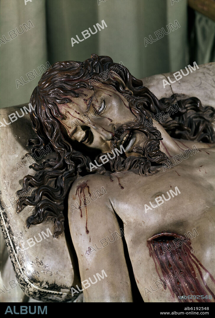 GREGORIO FERNANDEZ. CRISTO YACENTE - SIGLO XVII - ESCULTURA BARROCA.