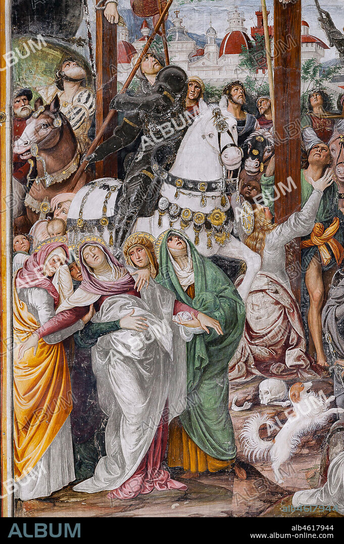 Varallo Sesia, Church of Santa Maria delle Grazie: frescoes of the Gaudenzio Ferrari wall "The life and the Passion of Christ", by Gaudenzio Ferrari, 1513. Detail of the "Crucifixion".