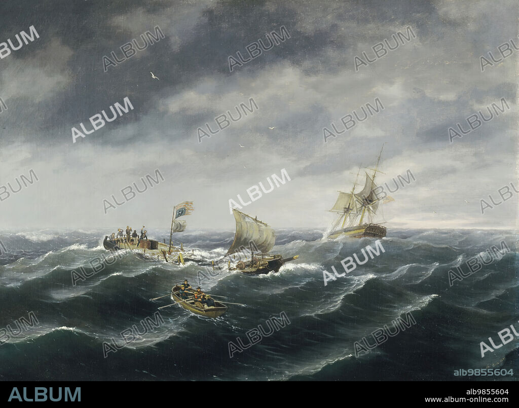 THOMAS BIRCH. Loss of the Schooner 'John S. Spence' of Norfolk, Virginia, 2d view-Rescue of the Survivors (image 2 of 2), 1833.