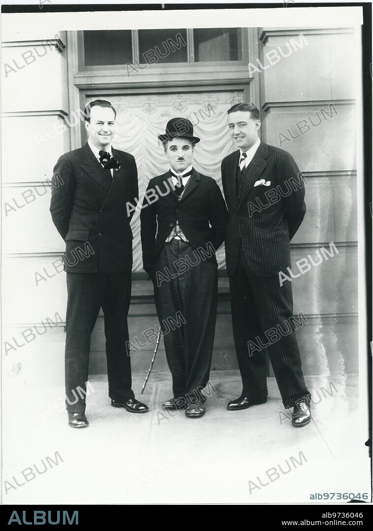 Hollywood, Los Angeles (United States), January 1929. From left to right, Harry Crocker, Charlot and Neville.
