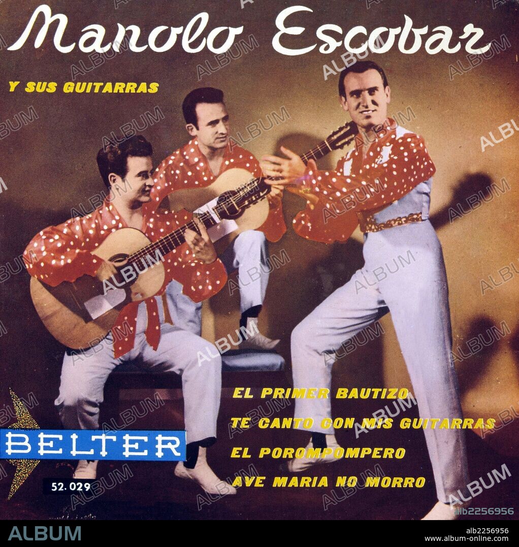 PORTADA DISCO BELTER MANOLO ESCOBAR JUNTO A SUS HERMANOS.