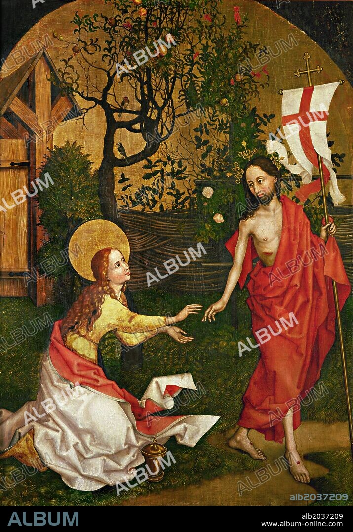 Martin Schongauer / 'Noli me tangere', 1473, Témpera sobre madera.