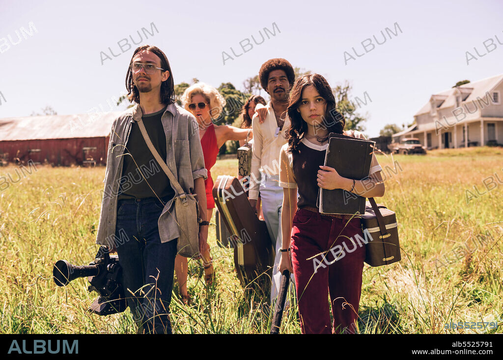 BRITTANY SNOW, JENNA ORTEGA, KID CUDI, MIA GOTH and OWEN CAMPBELL in X, 2022, directed by TI WEST. Copyright BRON STUDIOS.