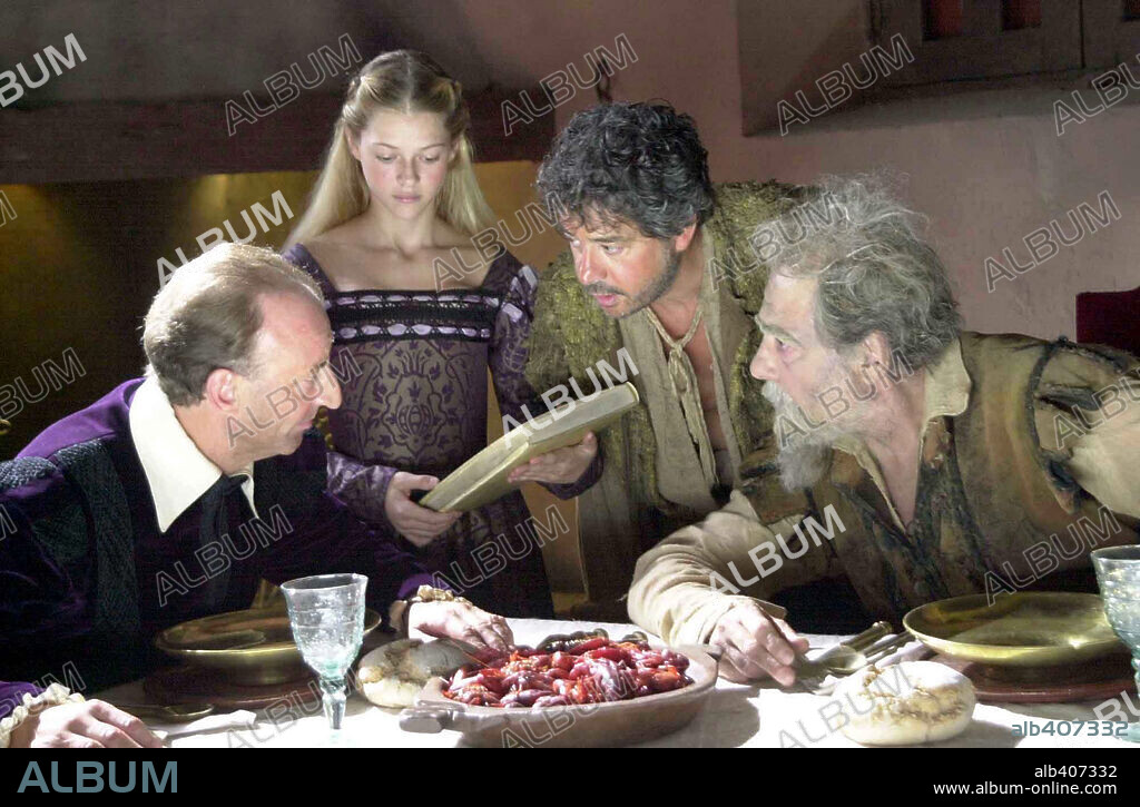 CARLOS IGLESIAS y JUAN LUIS GALIARDO en EL CABALLERO DON QUIJOTE, 2002, dirigida por MANUEL GUTIERREZ ARAGON. Copyright GONAFILM.
