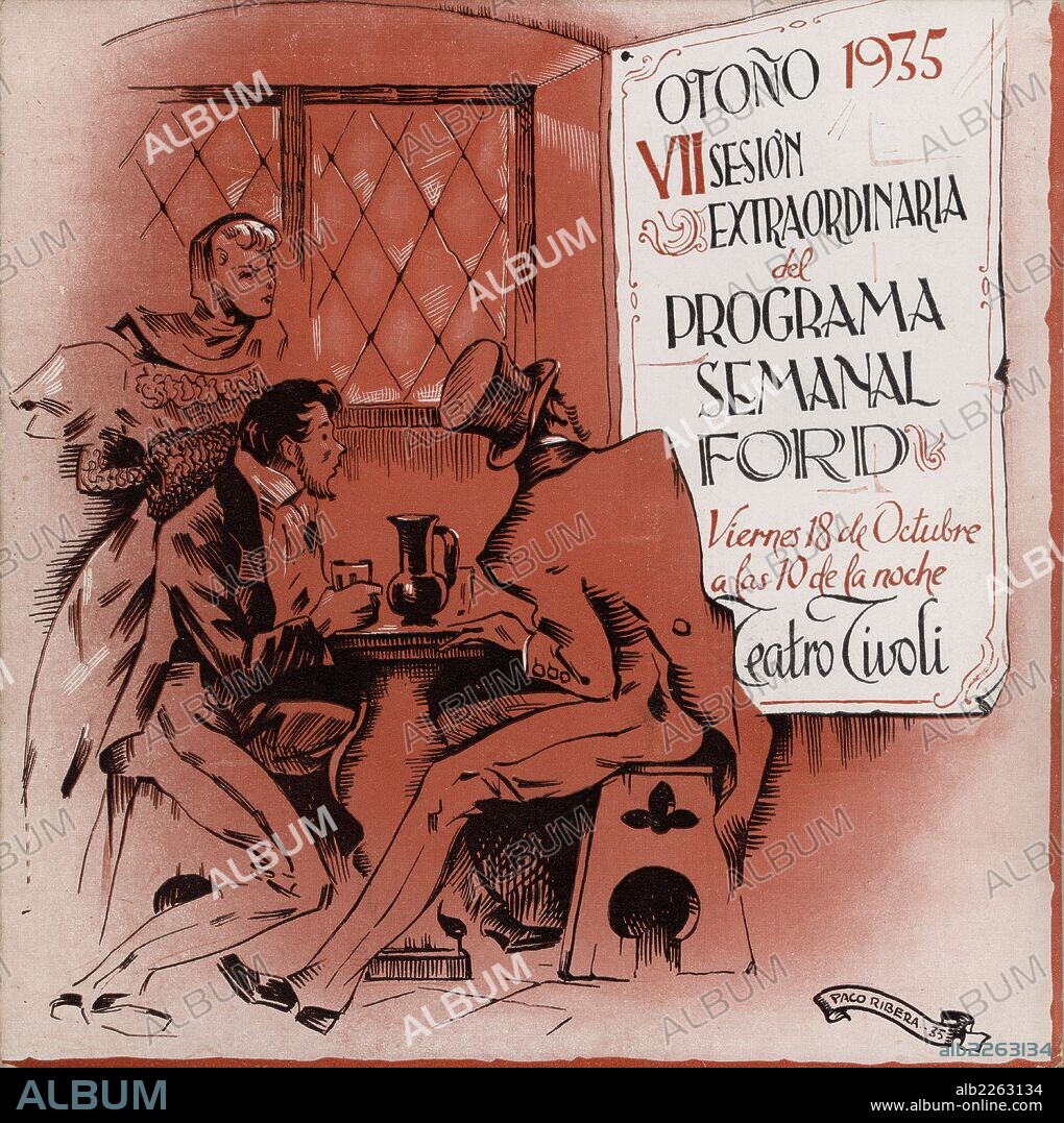Barcelona. Programa del concierto ofrecido por Ford Ibérica en el Teatro Tívoli. Año 1935.