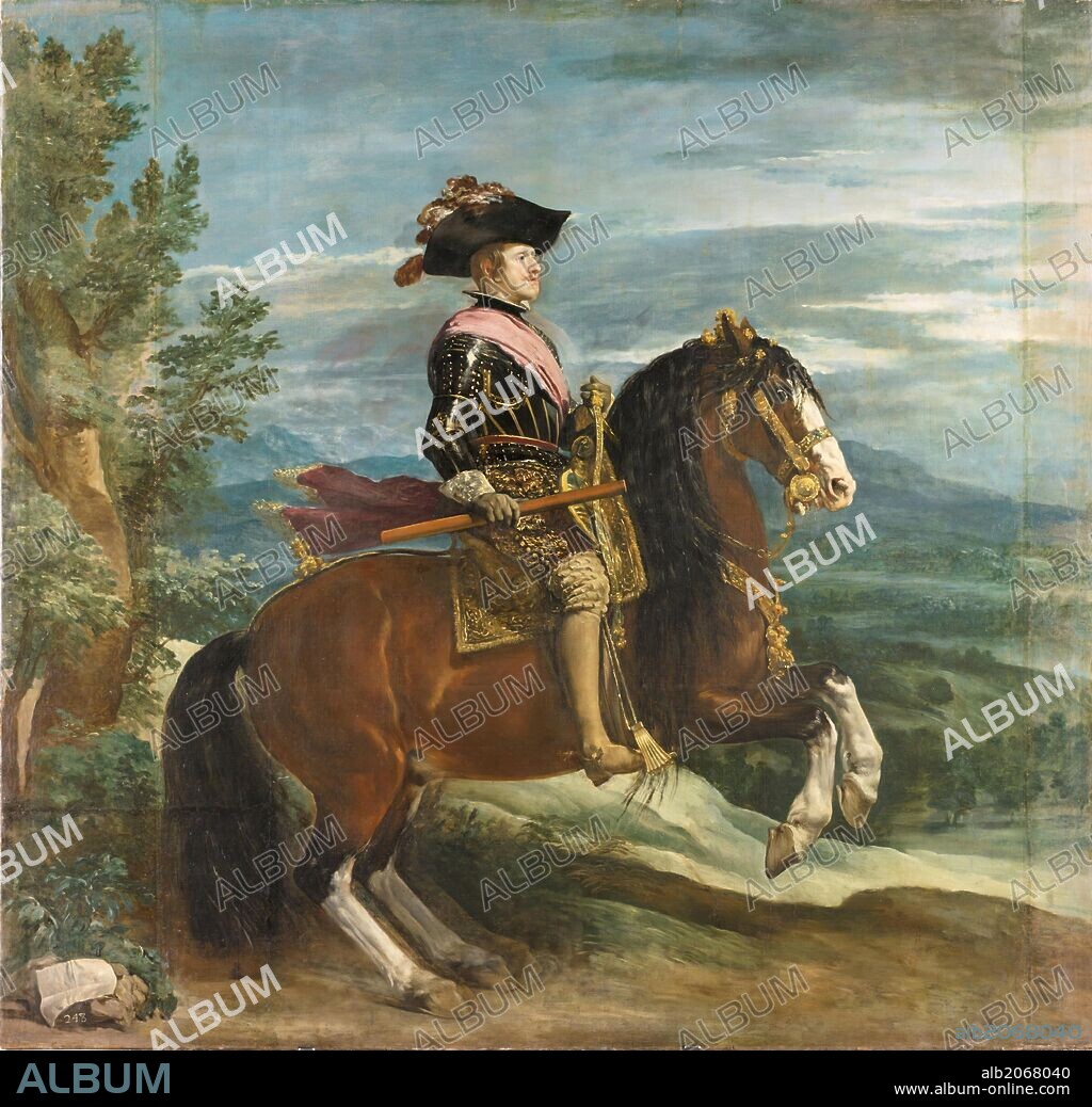 DIEGO VELÁZQUEZ. Diego Rodríguez de Silva y Velázquez / 'Felipe IV on Horseback', 1634-1635, Spanish School, Oil on canvas, 303 cm x 317 cm, P01178.