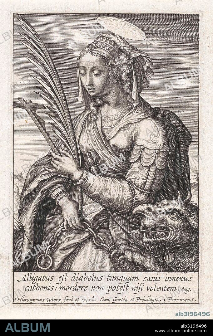 Saint Margaret of Antioch, Hieronymus Wierix, 1563 - before 1619.