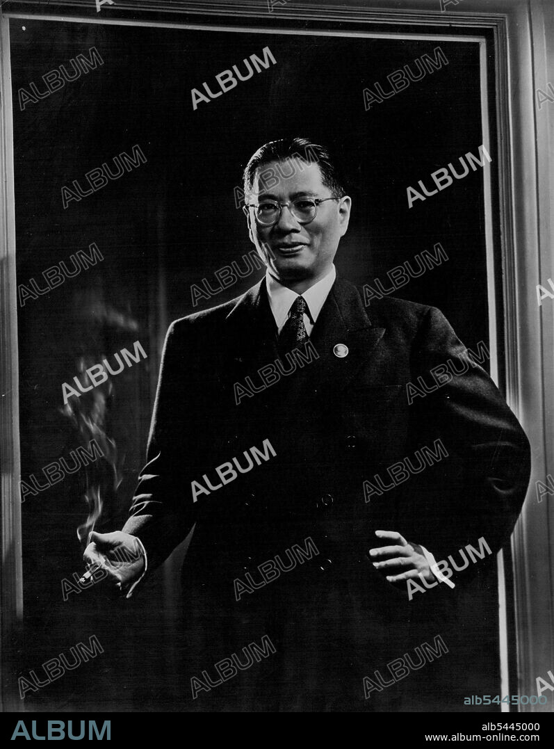T.V. Soong, Premier And Foreign Secretary of Free China. Mr. T. V. Soong, veteran official of the Chinese Nationalist Government, died last night, aged 77. He was the eldest son of the famous Shanghai family, which includes Madame Sun Yat-sen, Madame Chiang Kai-shek, and Madame H. H. Kung. March 24, 1948. (Photo by Karsh, Photo Pictorial Press).