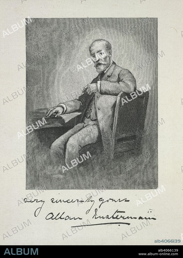 Allan Quatermain. Allan Quartermain: being an account of his further. Longmans & Co.: London, 1887. Portrait of the fictional character, Allan Quatermain.  Image taken from Allan Quartermain: being an account of his further adventures and discoveries in company with Sir Henry Curtis, Bart, Commander John Good, R.N., and one Umslopogaas. [A sequel to King Solomon's Mines. With twenty illustrations by C. M. H. Kerr.] L.P.  Originally published/produced in Longmans & Co.: London, 1887. . Source: 012633.f.65, frontispiece. Language: English.