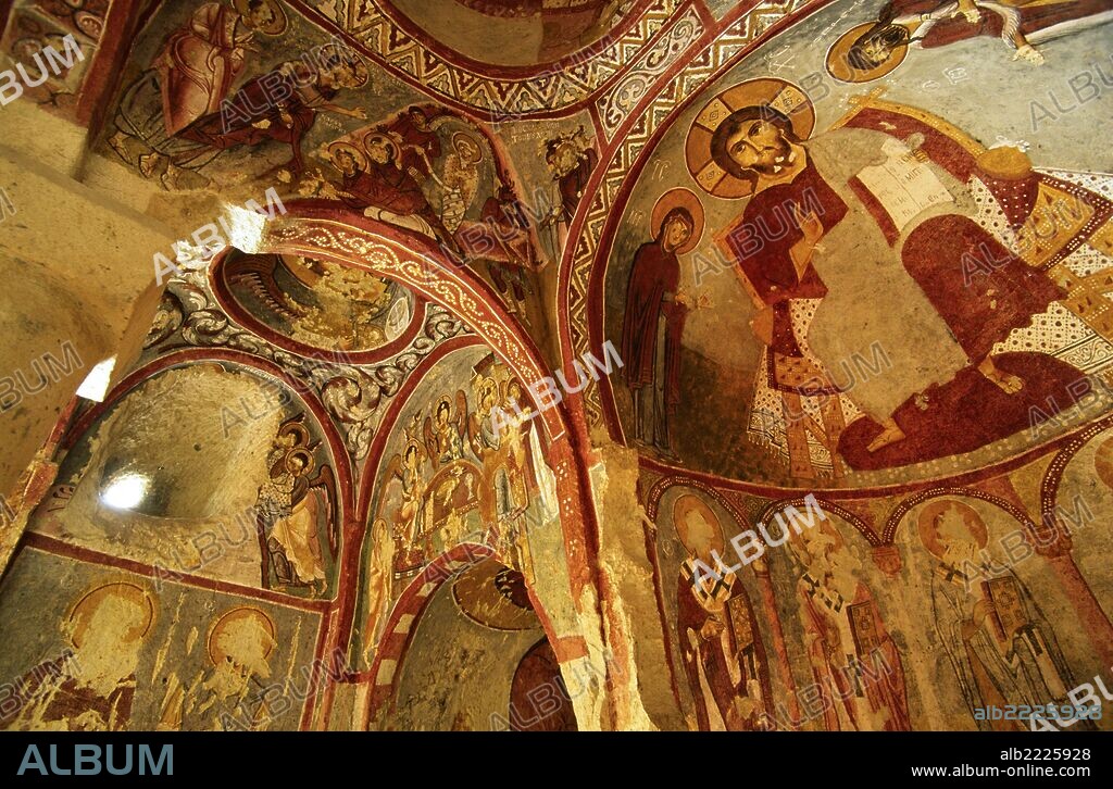 Frescos.Çarikli kilise(iglesia de las sandalias),Museo al aire libre.Göreme.Capadocia.Turquia.