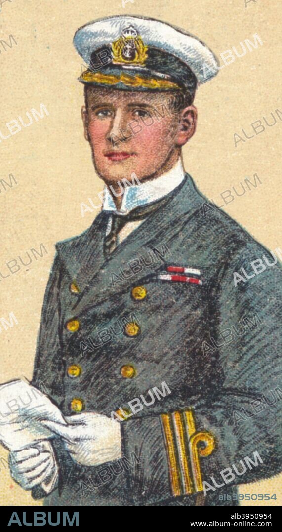 Admiral Edward Ratcliffe Garth Russell Evans, 1st Baron Mountevans (1881-1957), known as Teddy Evans, was a British naval officer and Antarctic explorer, 1916. Admiral Evans was the Captain of the Terra Nova and surveyor on Captain Scott's final expedition which left London on 1 June 1910 bound for the South Pole. They reached the Pole on 17 January 1912, only to find that the Norwegian expedition under Amundsen had beaten them to their objective by a month. Delayed by blizzards, and running out of supplies, Scott and his team died at the end of March. Their bodies and diaries were found eight months later. Evans was one of the few to survive the expedition. John Player & Sons cigarette card series Polar Exploration, 1916.